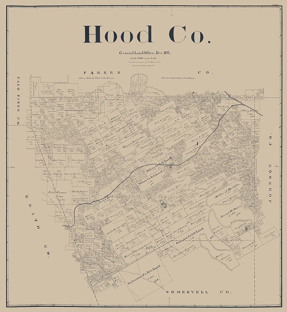 Hood County Texas - Beaumont 1893 art print by Beaumont for $57.95 CAD