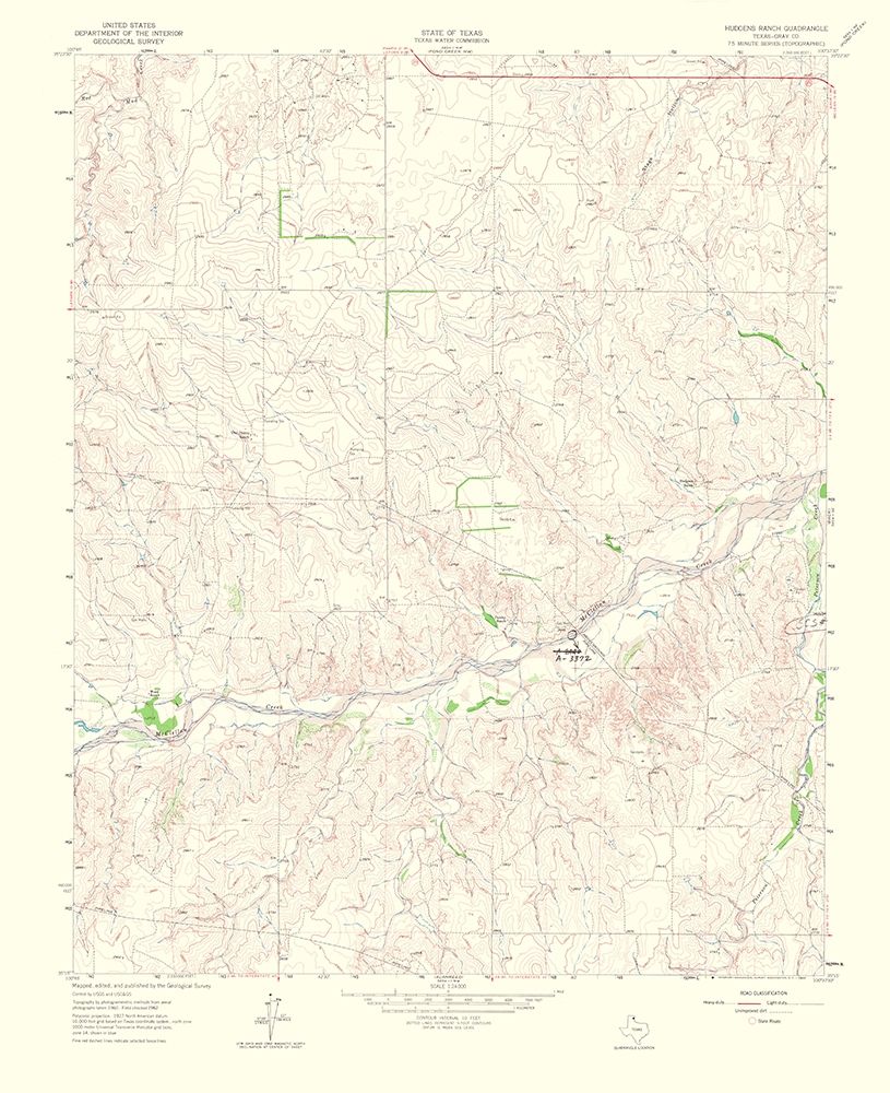 Hudgens Ranch Texas Quad - USGS 1965 art print by USGS for $57.95 CAD