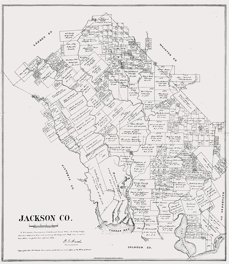 Jackson County Texas - Walsh 1880 art print by Walsh for $57.95 CAD