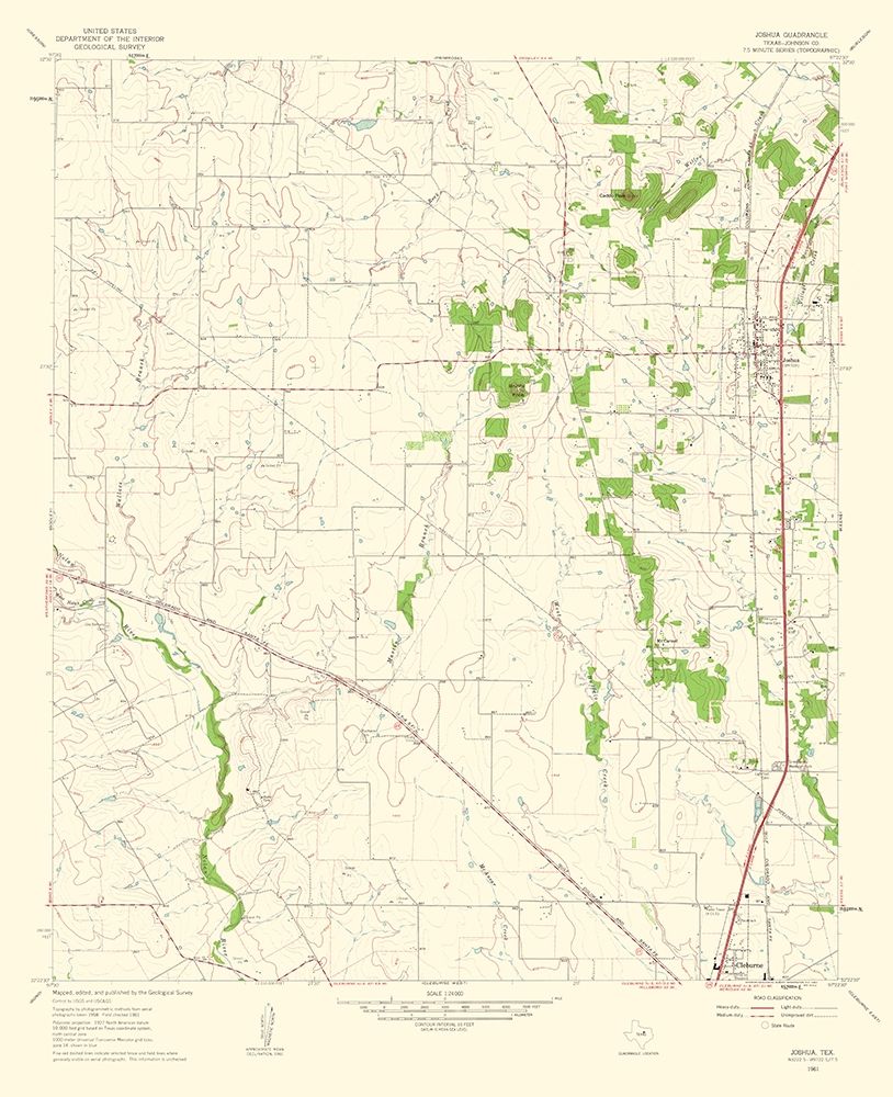 Joshua Texas Quad - USGS 1963 art print by USGS for $57.95 CAD