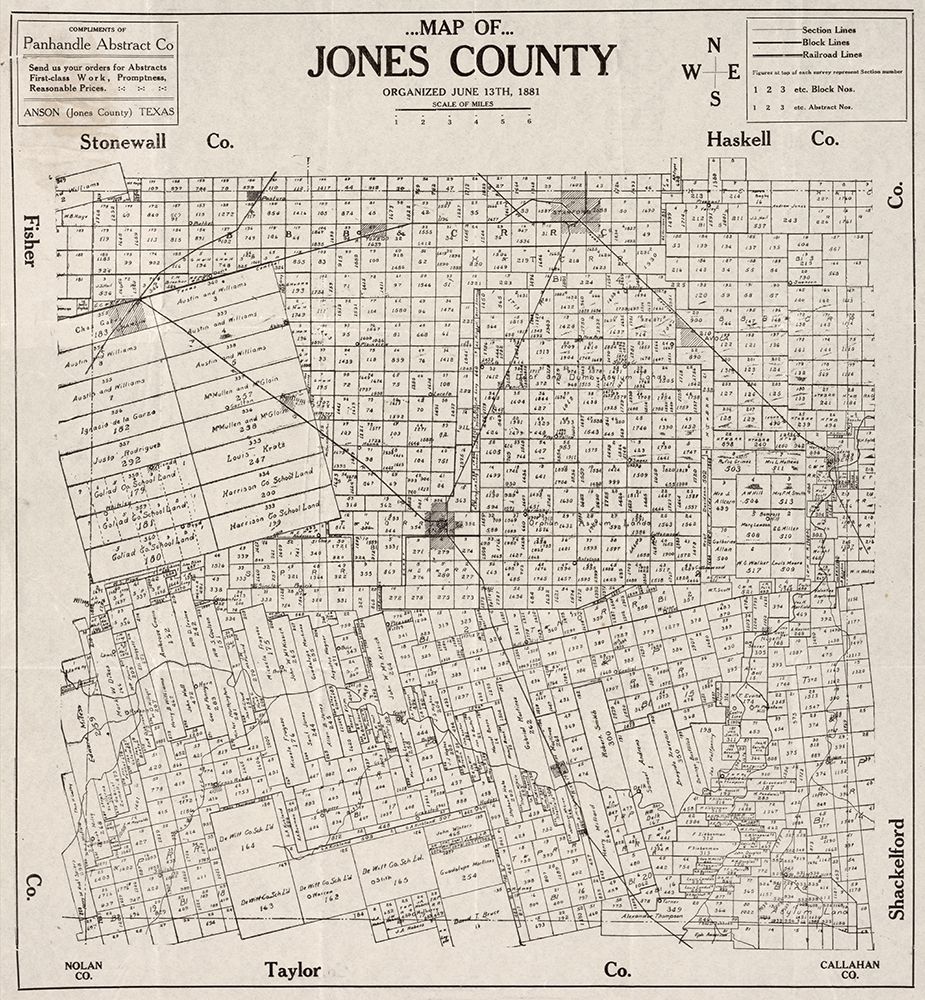 Jones County Texas -1880 art print by Unknown for $57.95 CAD