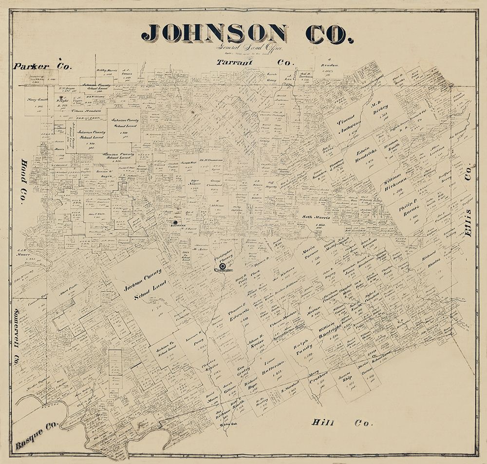 Johnson County Texas -1887 art print by Unknown for $57.95 CAD