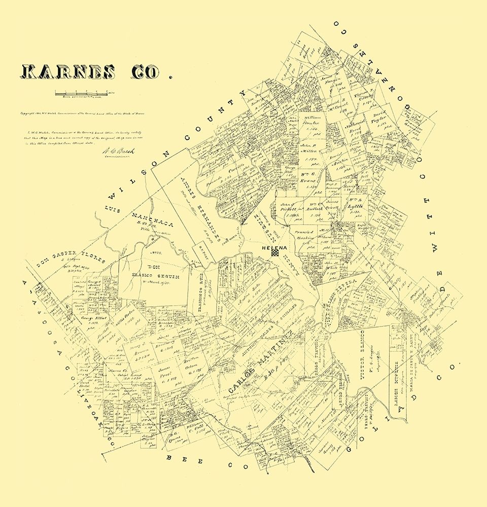 Karnes County Texas - Walsh 1880 art print by Walsh for $57.95 CAD