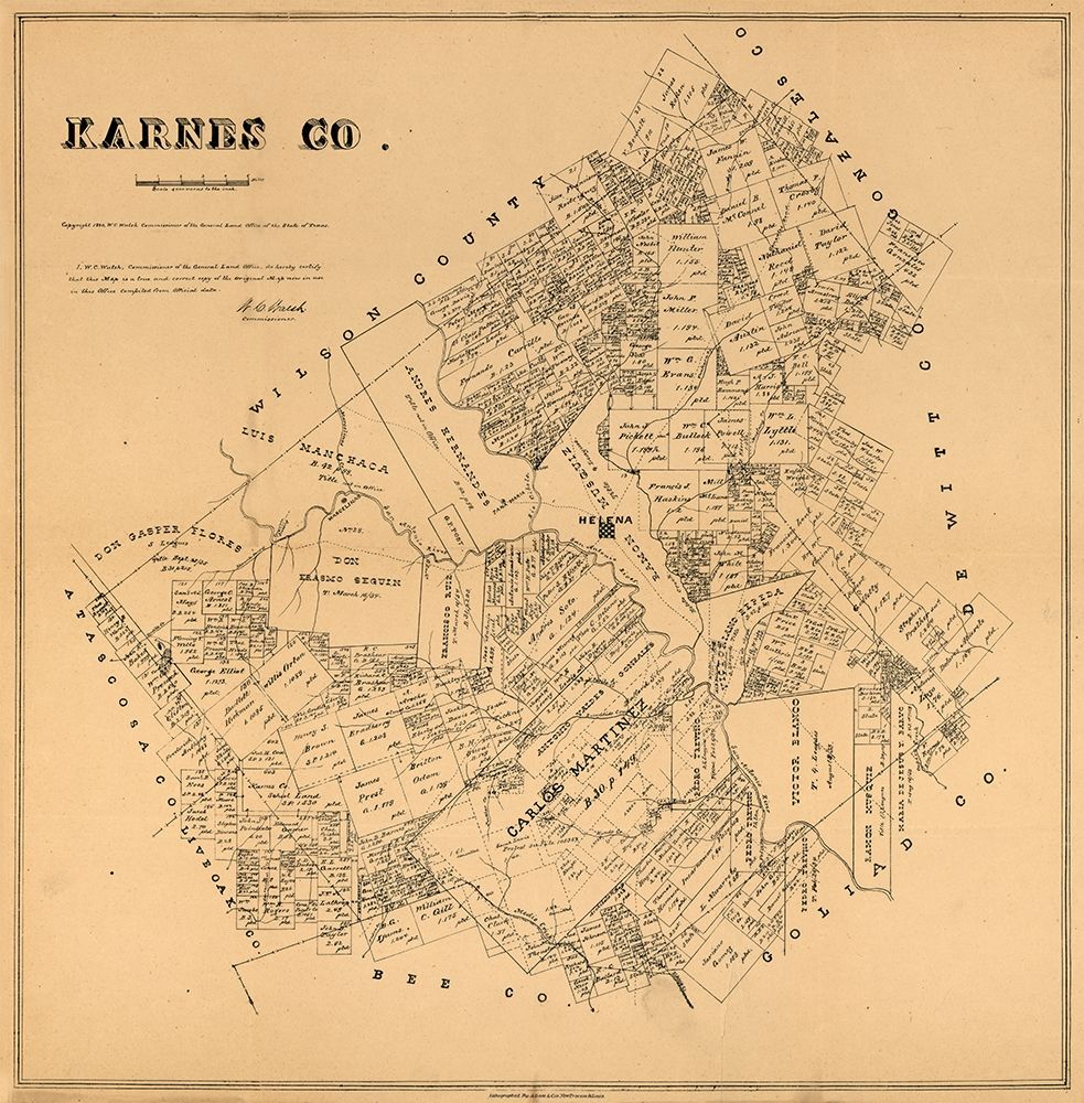 Karnes County Texas - Walsh 1880 art print by Walsh for $57.95 CAD