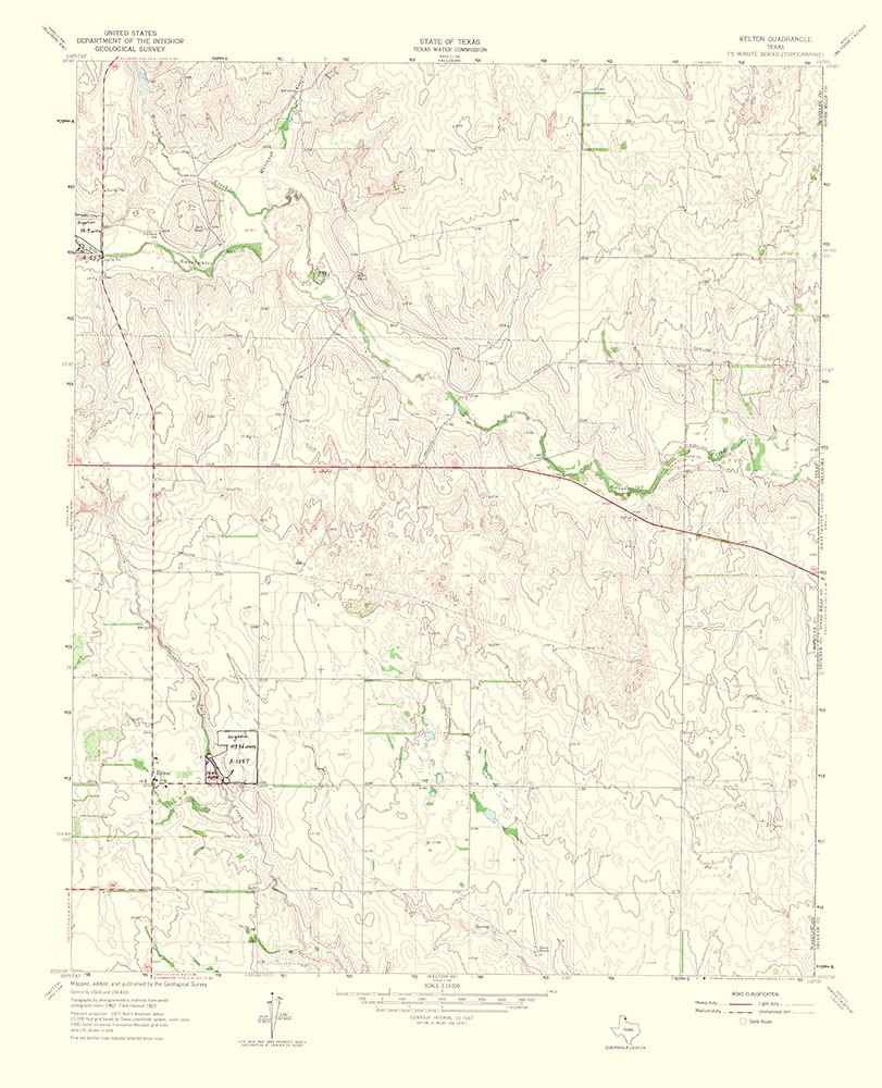 Kelton Texas Quad - USGS 1965 art print by USGS for $57.95 CAD