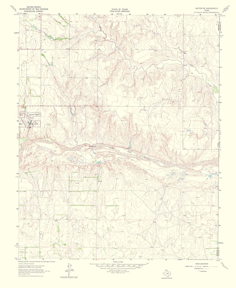 Kelton Southeast Texas Quad - USGS 1965 art print by USGS for $57.95 CAD