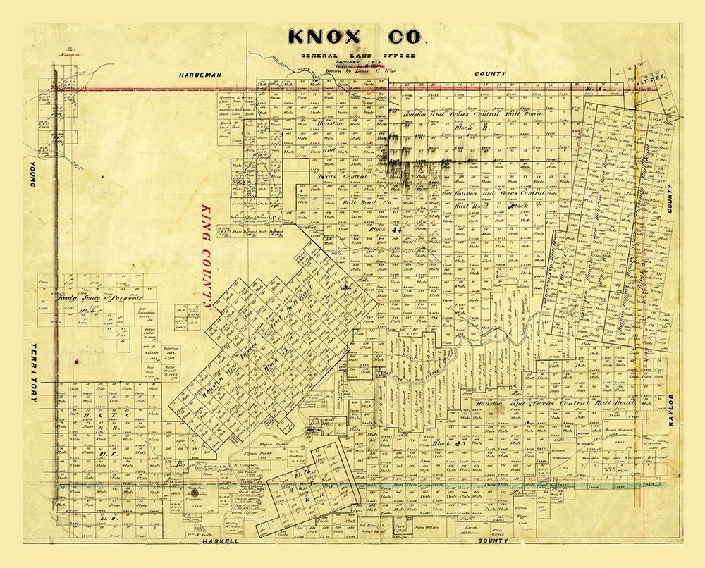 Knox County Texas - Wise 1875 art print by Wise for $57.95 CAD