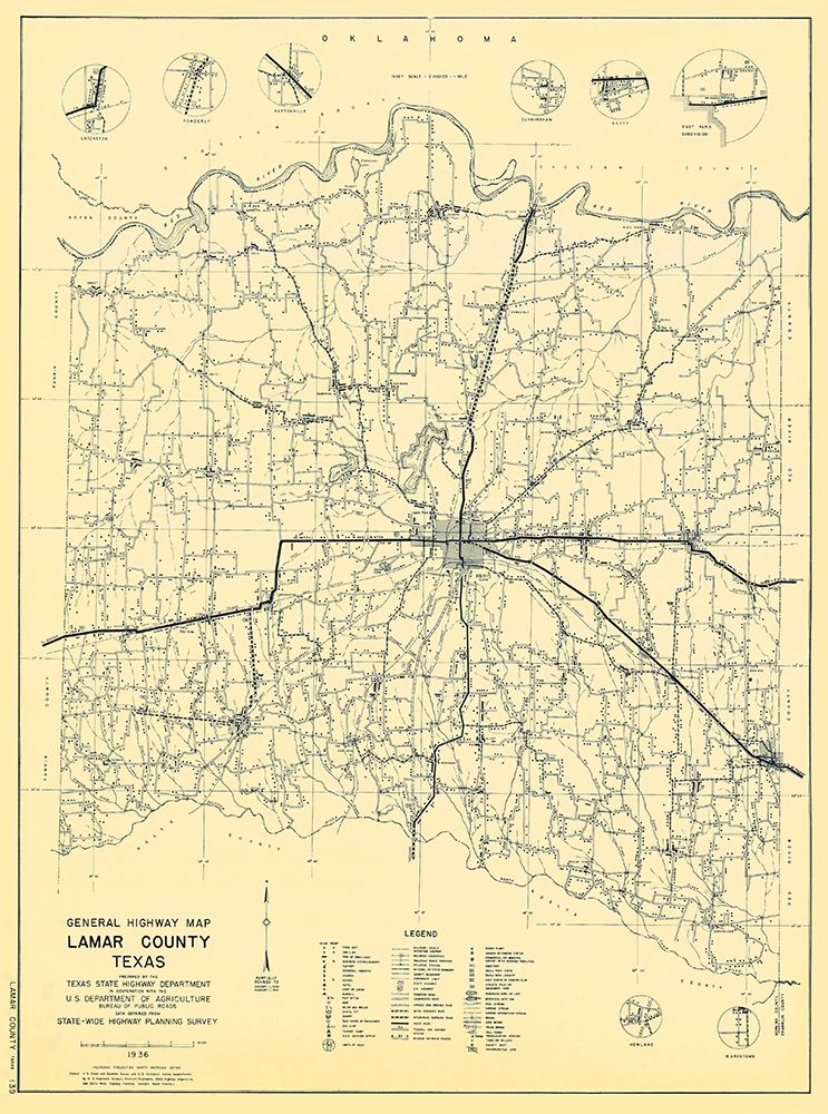 Lamar Texas Highway - Highway Dept 1936 art print by Highway Dept for $57.95 CAD