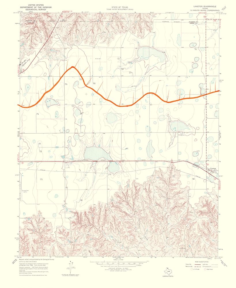 Laketon Texas Quad - USGS 1970 art print by USGS for $57.95 CAD