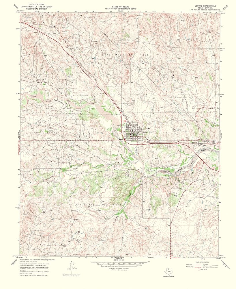 Lefors Texas Quad - USGS 1969 art print by USGS for $57.95 CAD