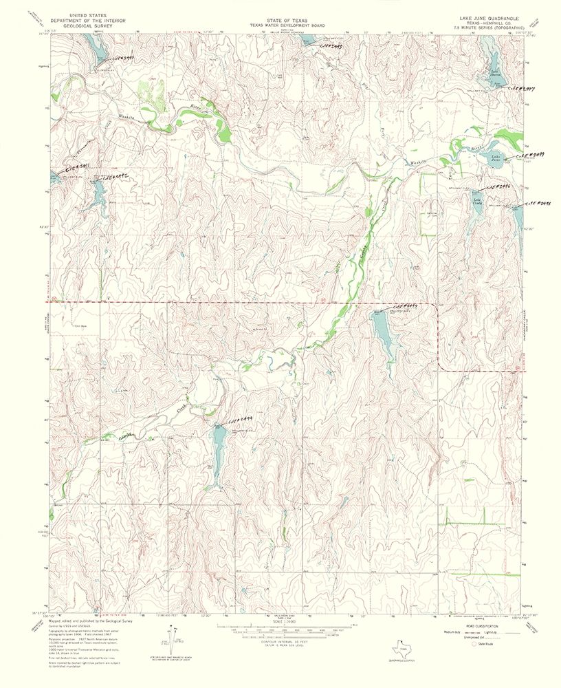 Lake June Texas Quad - USGS 1969 art print by USGS for $57.95 CAD