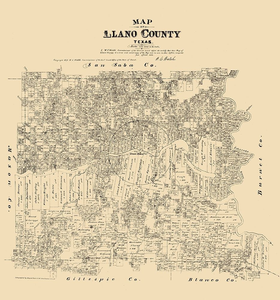 Llano County - Walsh 1879 art print by Walsh for $57.95 CAD