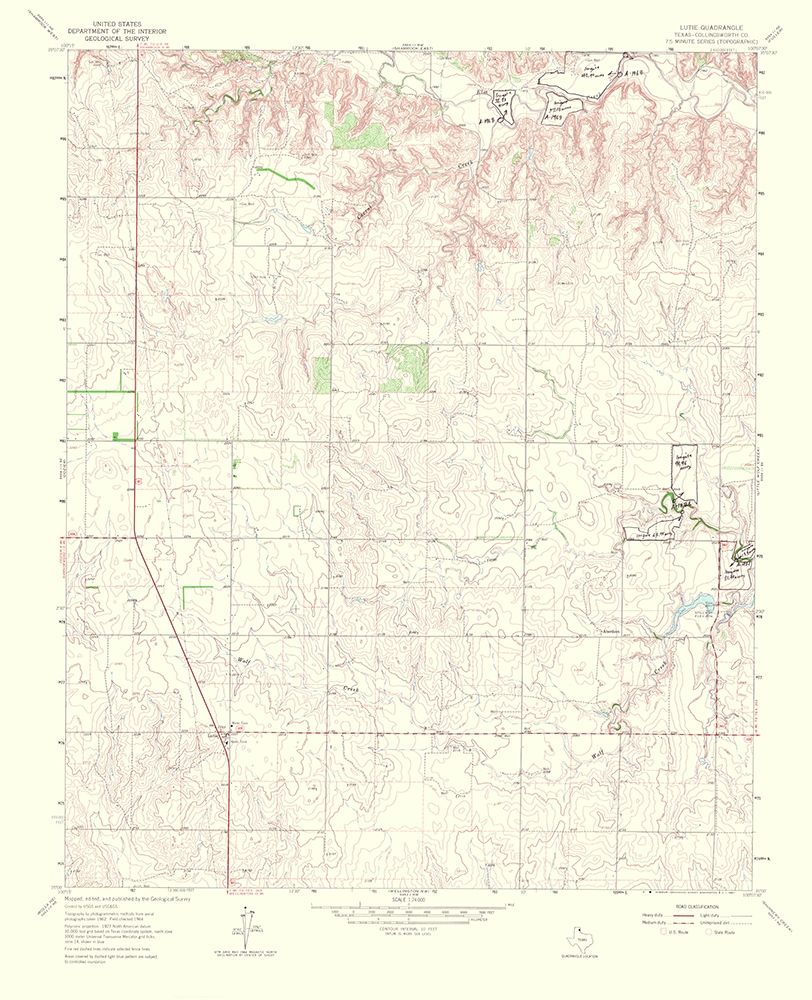 Lutie Texas Quad - USGS 1967 art print by USGS for $57.95 CAD