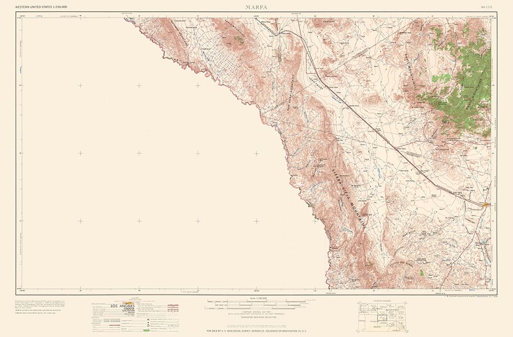Marfa Texas Quad - USGS 1959 art print by USGS for $57.95 CAD