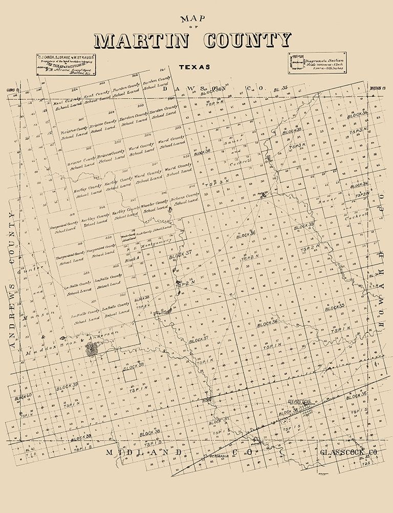 Martin County Texas - Abrams 1894 art print by Abrams for $57.95 CAD
