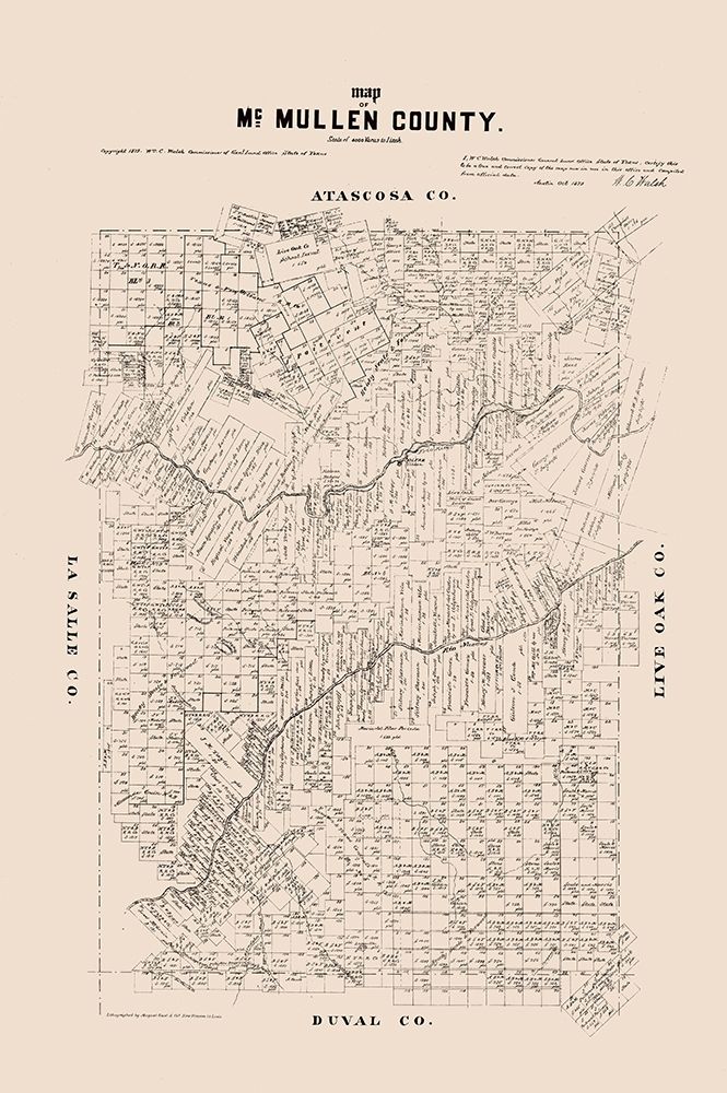 McMullen County Texas - Walsh 1879 art print by Walsh for $57.95 CAD