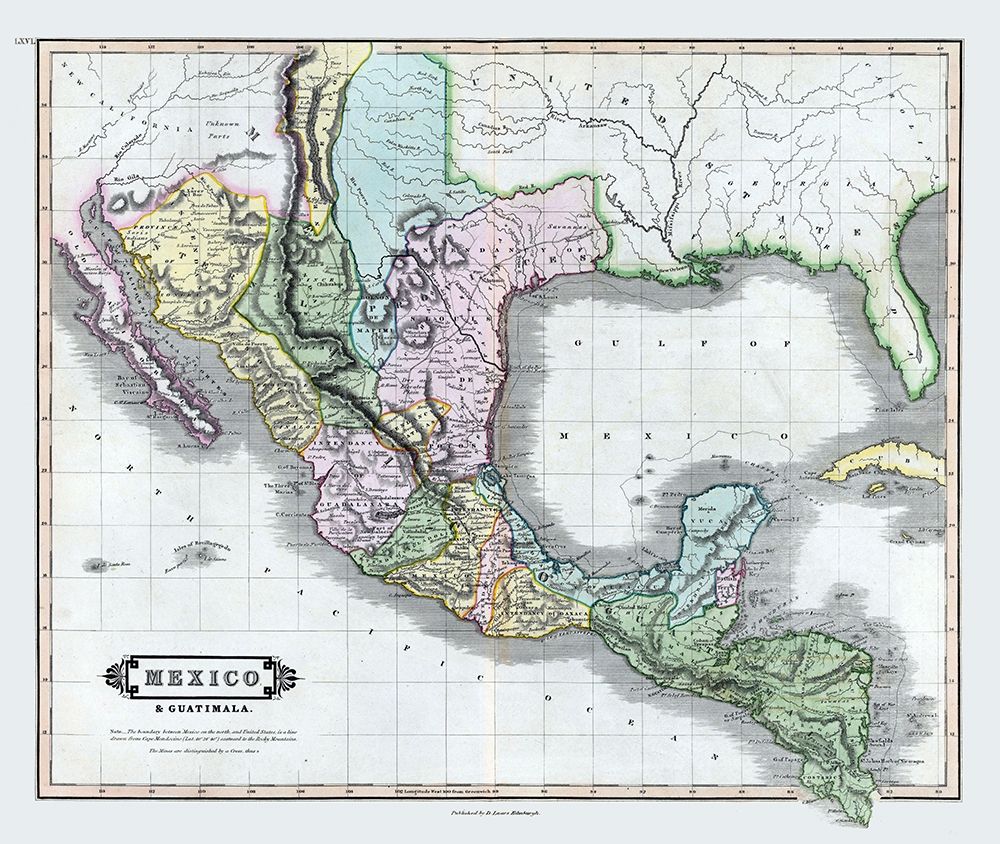 Mexico - Guatemala - Lizars 1833 art print by Lizars for $57.95 CAD