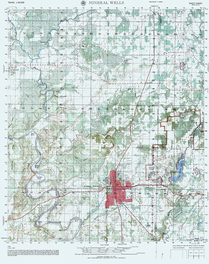 Mineral Wells Texas Sheet - US Army 1960 art print by US Army for $57.95 CAD