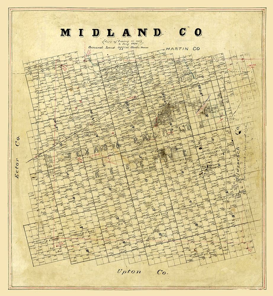 Midland County Texas -1896 art print by Unknown for $57.95 CAD