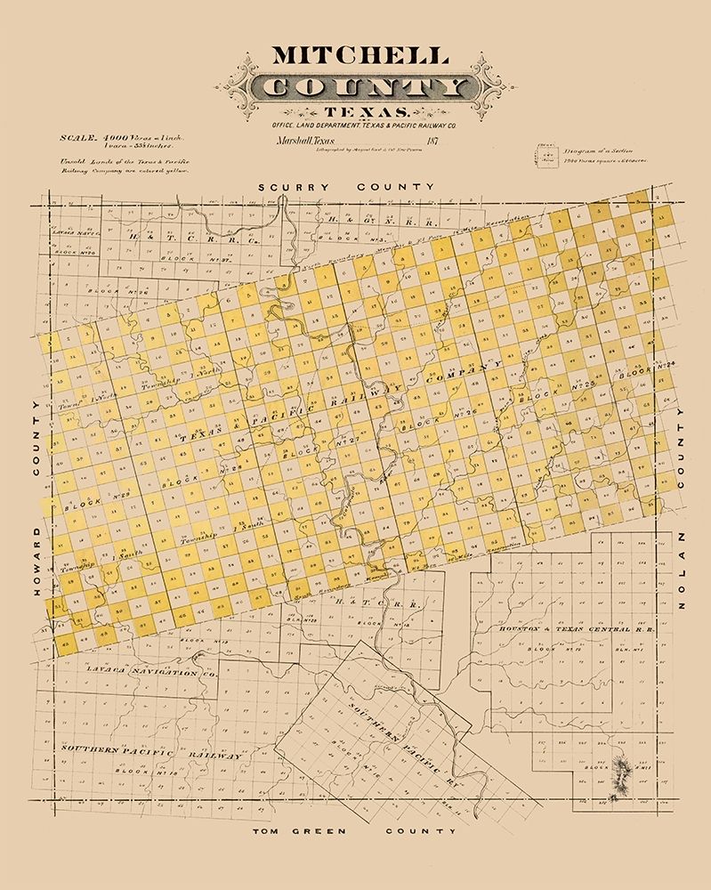 Mitchell County Texas - Gast 1870 art print by Gast for $57.95 CAD