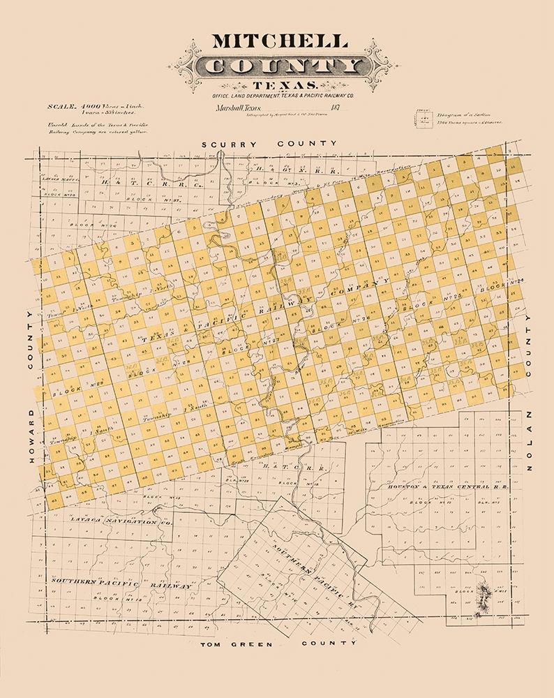Mitchell County Texas - Gast 1870 art print by Gast for $57.95 CAD