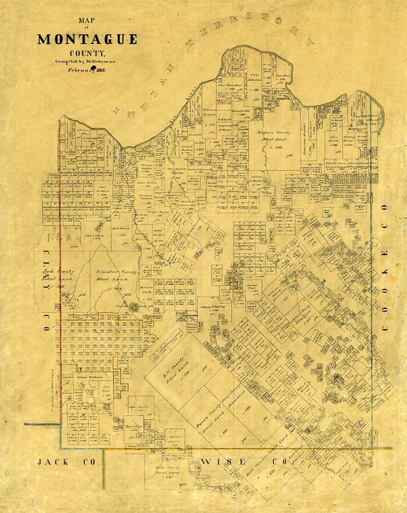 Montague County Texas - Stakeman 1868 art print by Stakemann for $57.95 CAD