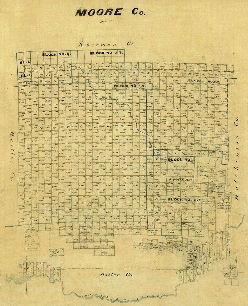 Moore County Texas -1878 art print by Unknown for $57.95 CAD