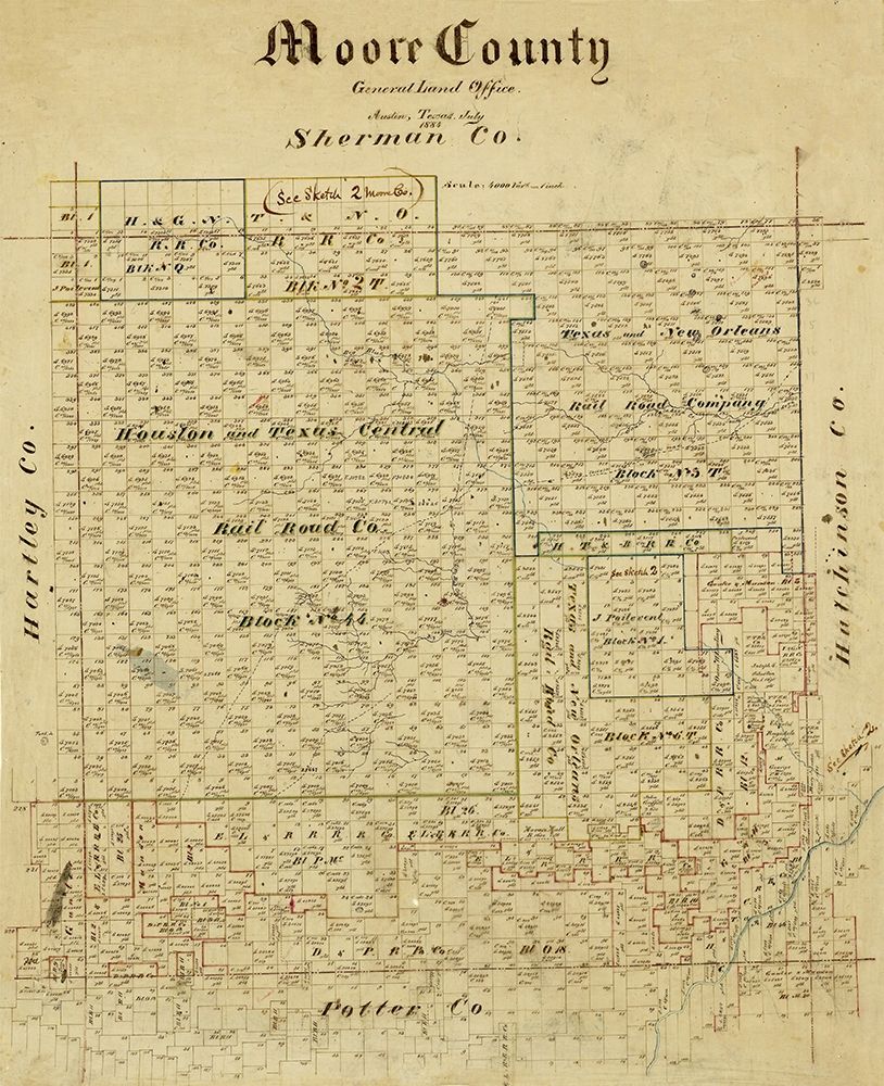 Moore County Texas -1884 art print by Unknown for $57.95 CAD