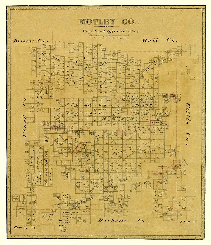 Motley County Texas - Matthews 1879 art print by Matthews for $57.95 CAD