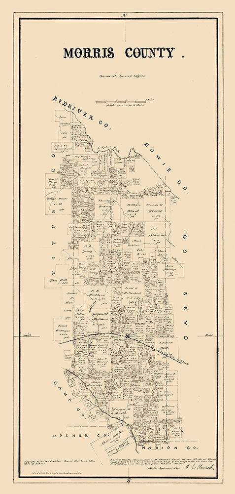 Morris County Texas - Walsh 1880 art print by Walsh for $57.95 CAD