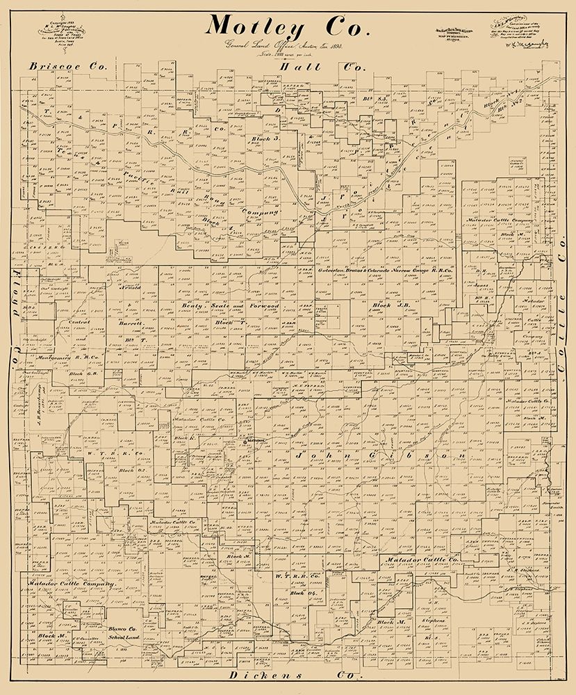 Motley County Texas - McGaughey 1893 art print by McGaughey for $57.95 CAD