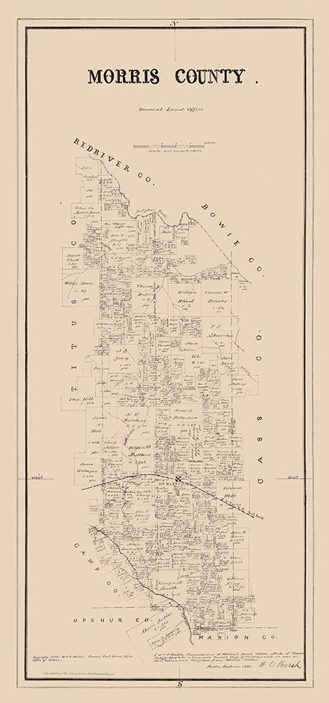 Morris County Texas -Walsh 1880 art print by Walsh for $57.95 CAD