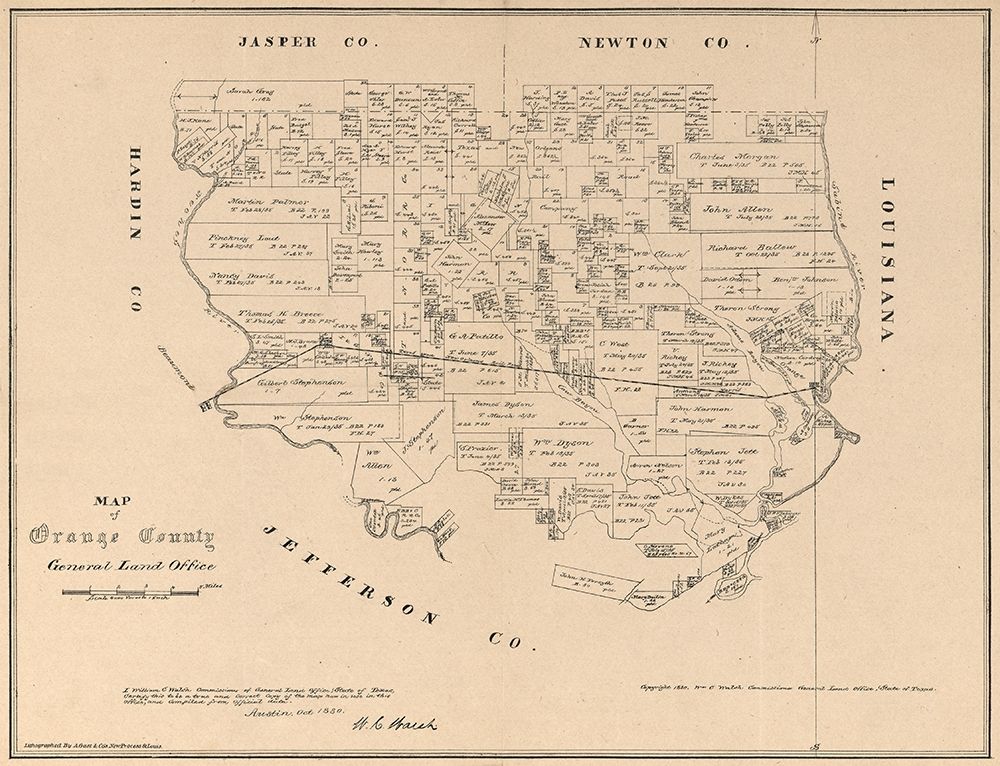 Orange County Texas - Walsh 1880 art print by Walsh for $57.95 CAD