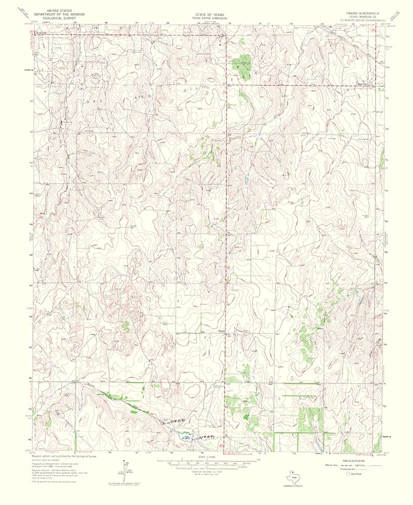 Pakan Texas Quad - USGS 1965 art print by USGS for $57.95 CAD