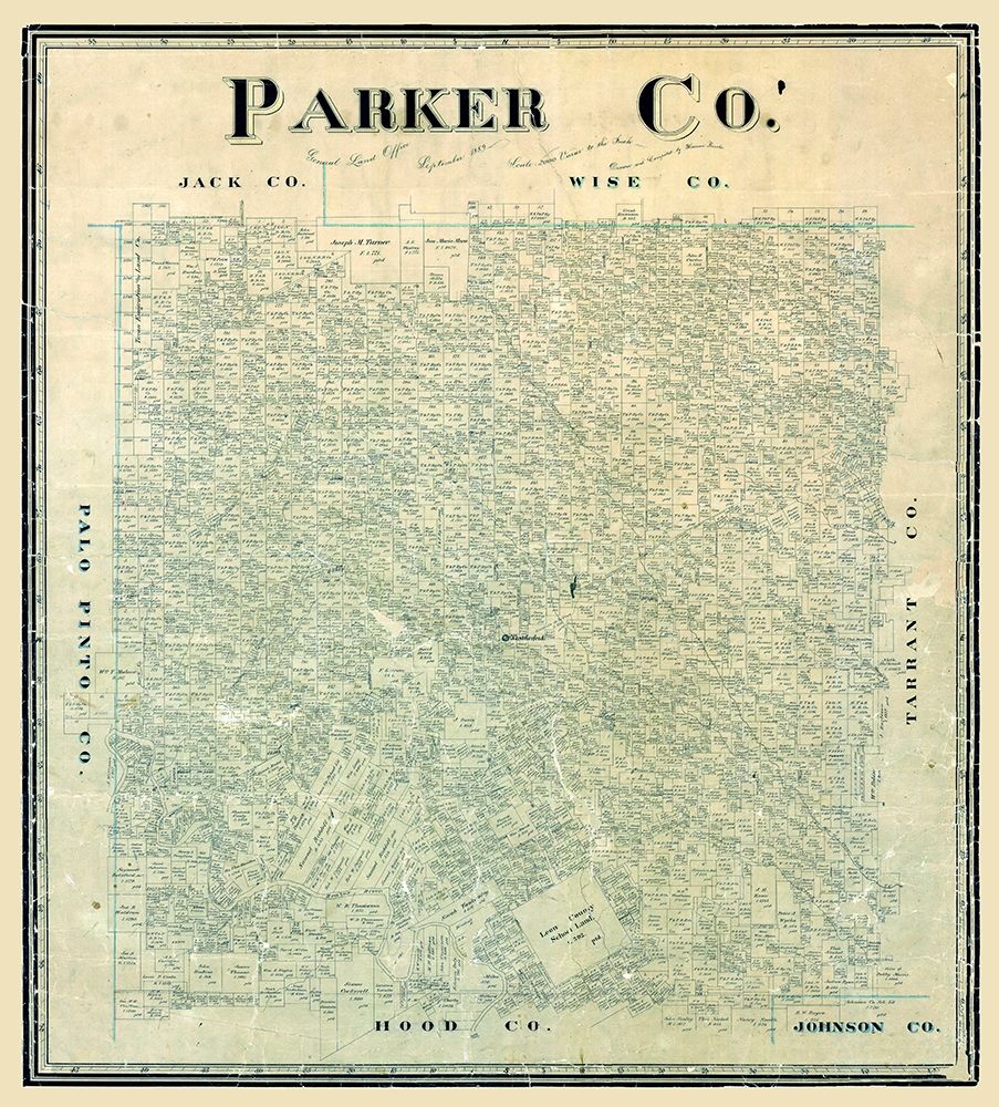Parker County Texas -1889 art print by Unknown for $57.95 CAD