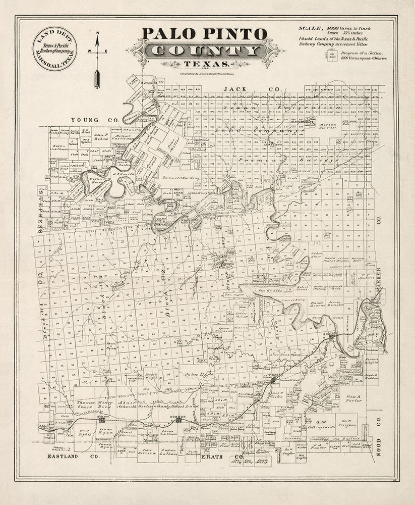 Palo Pinto County Texas - Gast 1880 art print by Gast for $57.95 CAD