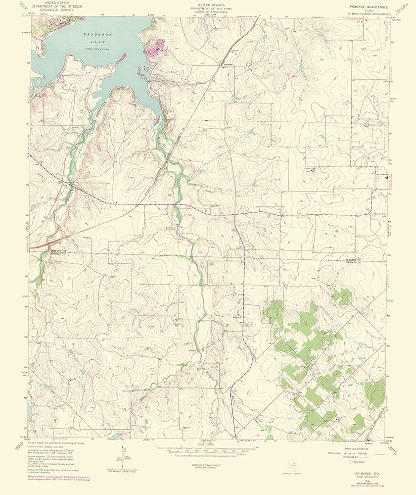 Primrose Texas Quad - USGS 1969 art print by USGS for $57.95 CAD
