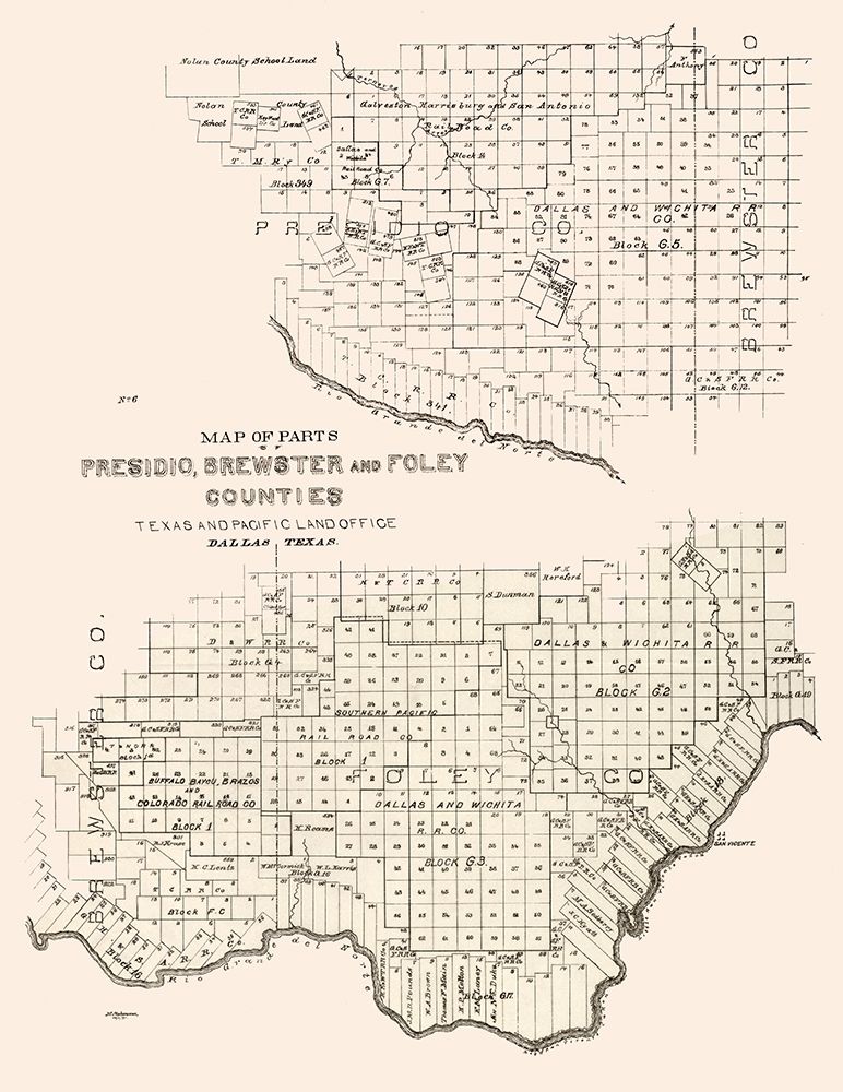 Presidio, Brewster, Foley County Texas -1891 art print by Unknown for $57.95 CAD