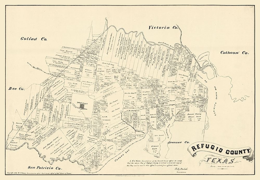 Refugio County Texas - Walsh 1879 art print by Walsh for $57.95 CAD