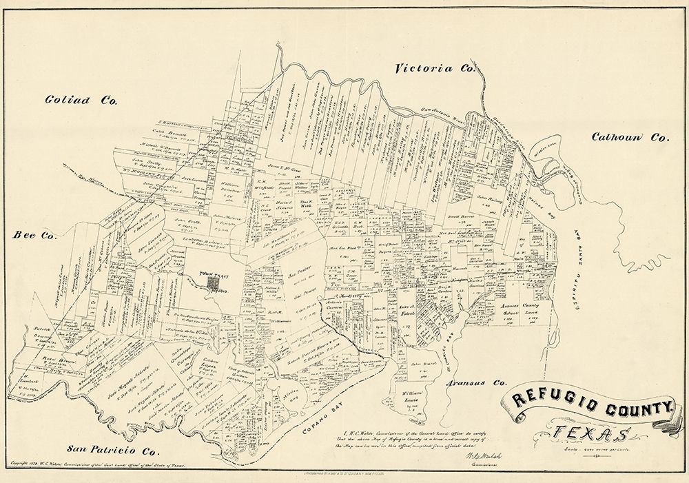 Refugio County Texas - Walsh 1879 art print by Walsh for $57.95 CAD
