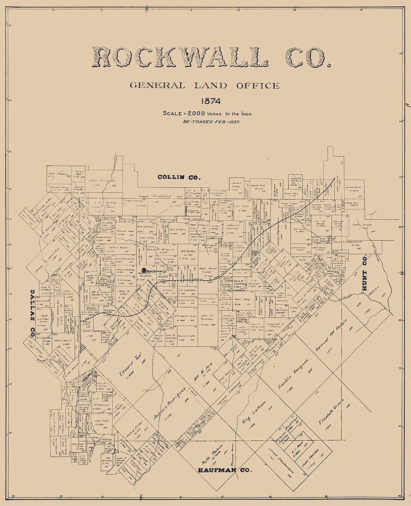 Rockwall County Texas -1874 art print by Unknown for $57.95 CAD
