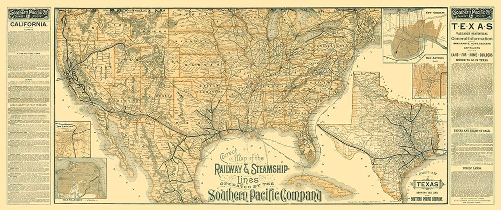 Railway Steamship Southern Pacific - Haus 1894 art print by Haus for $57.95 CAD