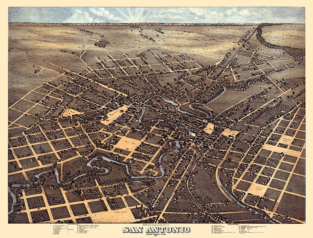 San Antonio Texas - 1873 art print by Unknown for $57.95 CAD