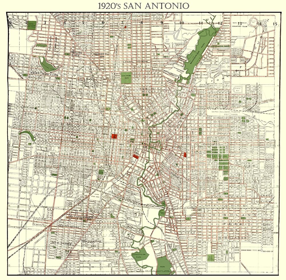 San Antonio Texas - Appler 1920 art print by Appler for $57.95 CAD