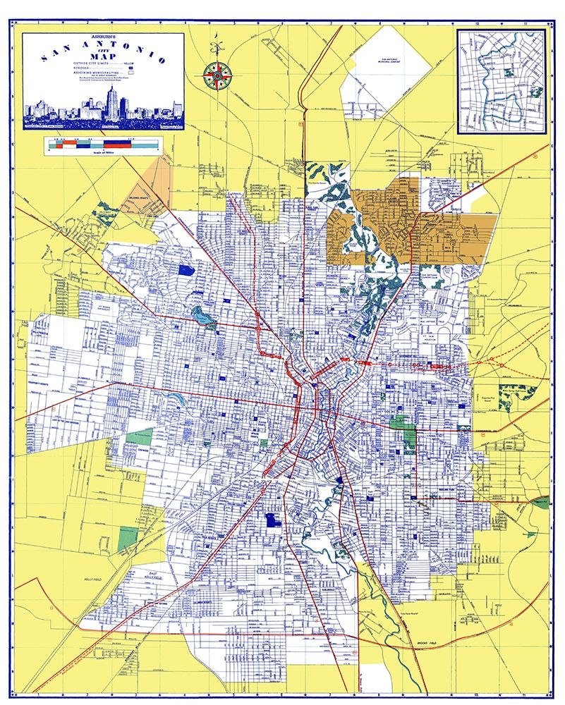 San Antonio Texas - Ashburn 1950 art print by Ashburn for $57.95 CAD