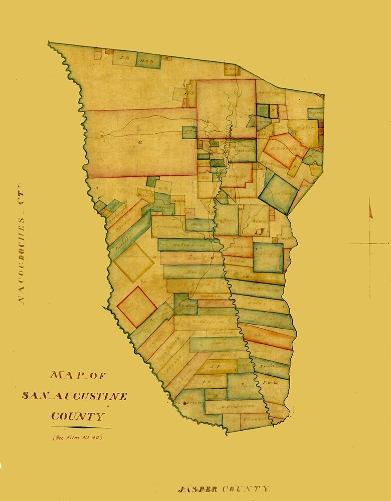 San Augustine County Texas -1839 art print by Unknown for $57.95 CAD