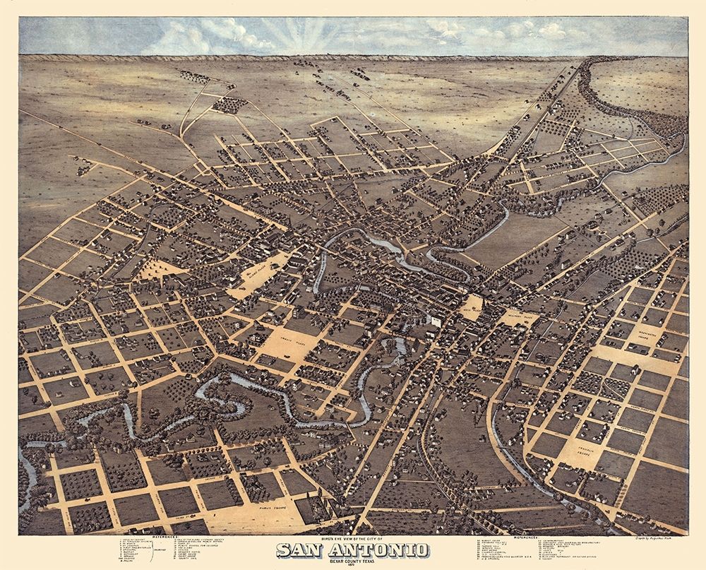 San Antonio Texas - Koch 1873 art print by Koch for $57.95 CAD