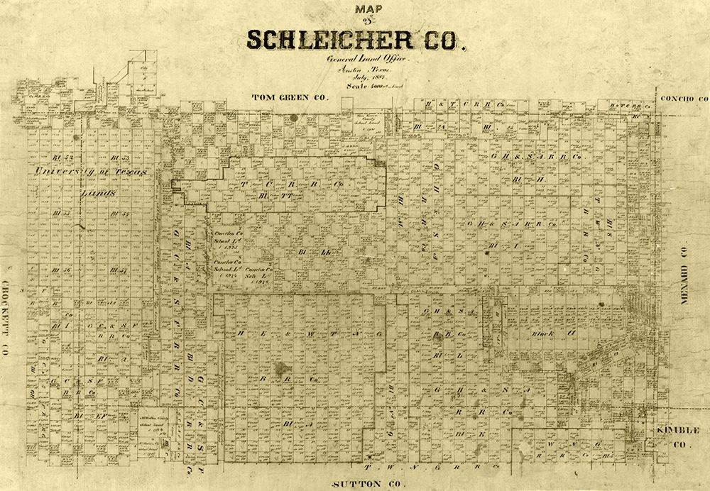 Schleicher County Texas -1887 art print by Unknown for $57.95 CAD