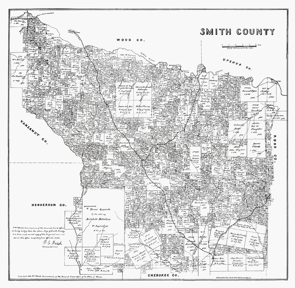 Smith County Texas - Walsh 1880 art print by Walsh for $57.95 CAD