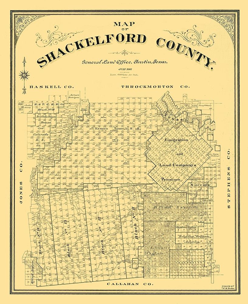 Shackelford County Texas - Duke 1901 art print by Duke for $57.95 CAD